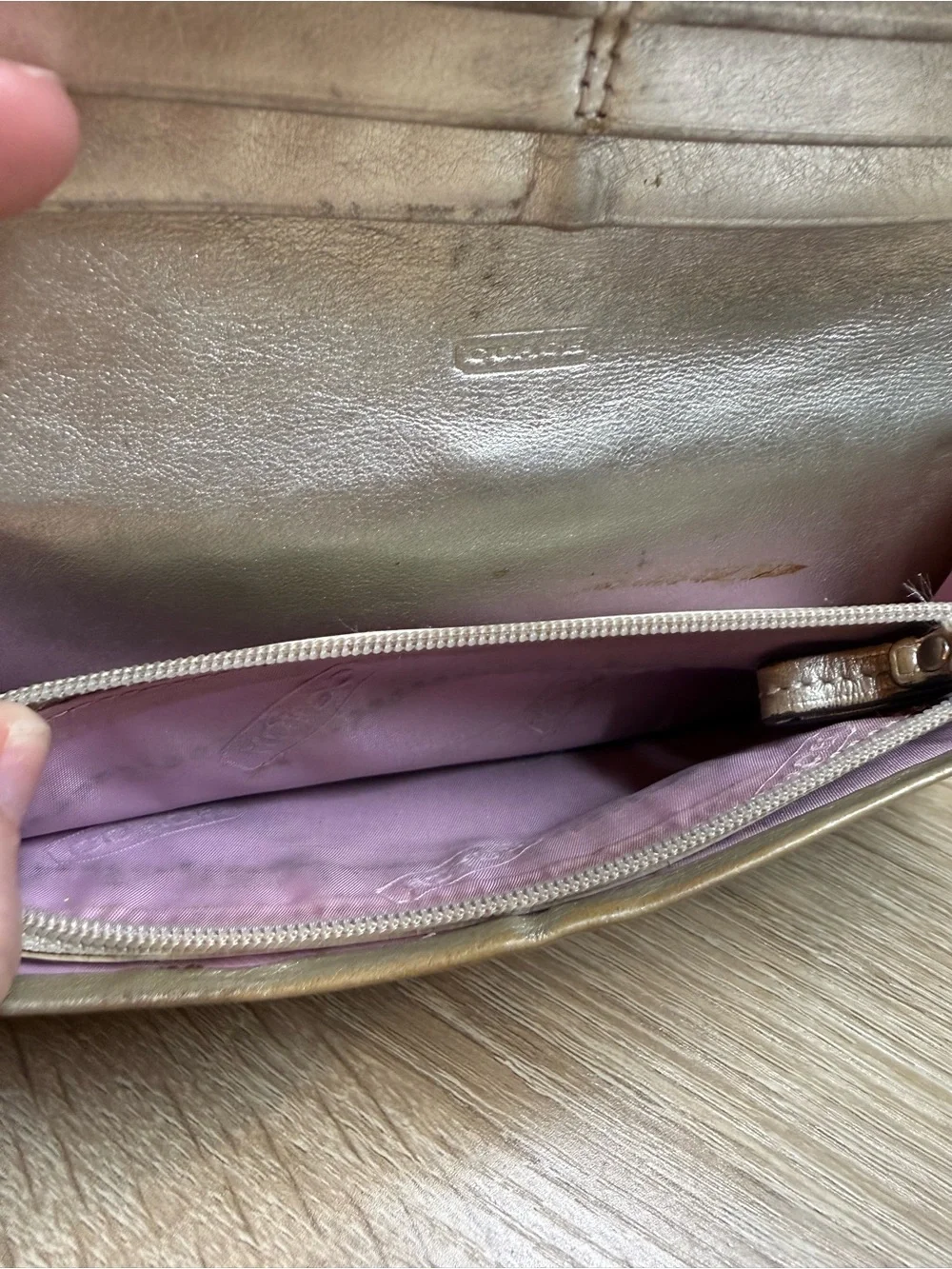 Coach Beige and Brown Signature Continental Wallet - Picture 7 of 8